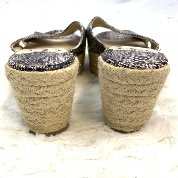 Kelsi Dagger Bianca Black Snake Wedge Sandal NWOT - Picture 6 of 7